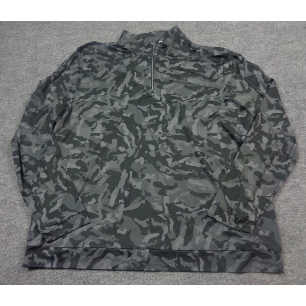 PXG Parsons Xtreme Golf Mens Black L 1/4 Zip Performance Camo Pullover